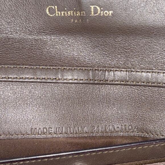 Authentic CHRISTIAN DIOR Tan Leather Wallet on Chain with DIOR Gold Tone Charm - Picture 7 of 8